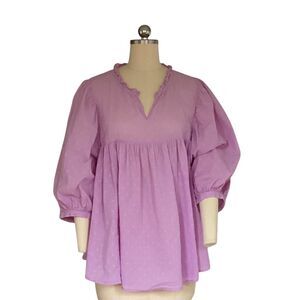 Cato  Plus Size 18 Purple Polka Dot Tunic Blouse